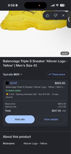 Balenciaga size 9