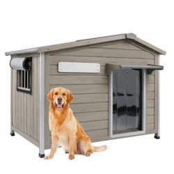 Large Dog House（40.2"L ） Metal-Reinforced Chew-Proof Rainproof