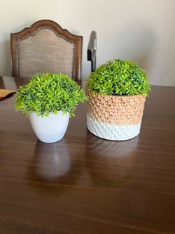 Faux Topiary Plants Set of 2