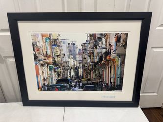 Adam Amador Signed Limited Edition Framed Street Scene Havana Cuba Print 14/100
