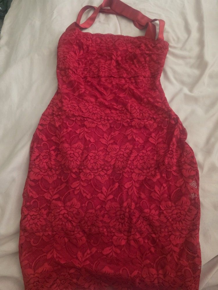 Guess Lace Dress Satin Straps Xs