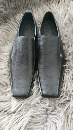 Black Textured  Slip-On Dress Shoes men 10 1/2 new