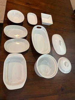 White Ceramic Serving and Bakeware Set $55