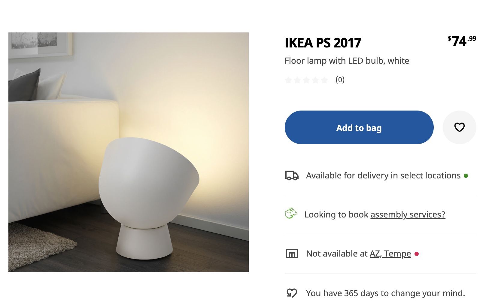Brand New Assembled IKEA LED Lamp