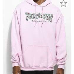 Thrasher Roses Pink Hoodie - Medium