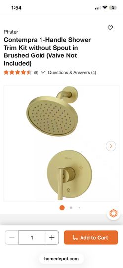  Pfister Contempra 1-Handle Shower Trim Kit without Spout in Brushed Gold (Valve Not Included)