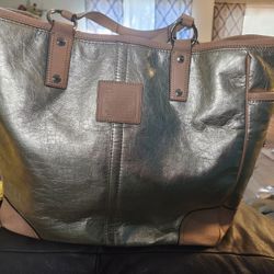 Gold Leather COACH tote