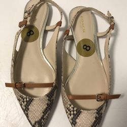 Coach  Snake skin flats, size 8