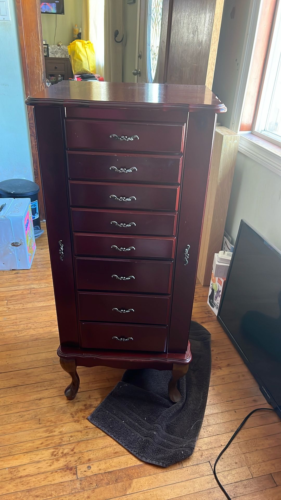 Jewelry Armoire 8 Drawer 2 Side Doors And Mirror On Top