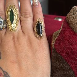 Unique Hand Made 10k Gold Original Onix Ring