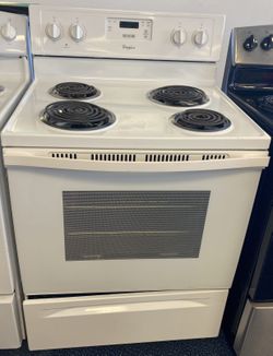 White Whirlpool Coil Top Electric Stove (2-0096)