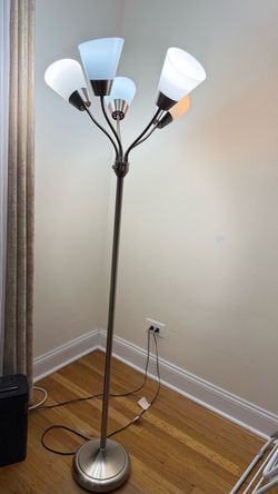 5-Light Floor Lamp with Adjustable Gooseneck Arms