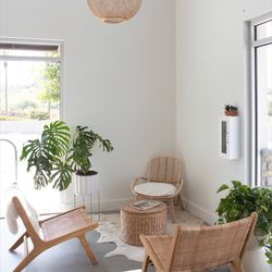 2 Rattan chairs /  Ikea chair w/ cushion