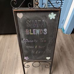 Vtg Restaurant Metal Chalkboard Menu Happy Hour Sign