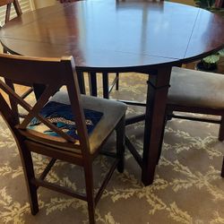 Gathering Dining Table And 4 Tall Chairs