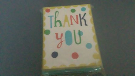 Thank you notes cards with envelopes