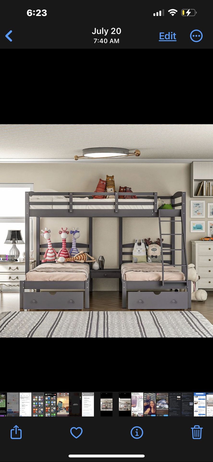 Never Used -Kids Bunk Bed 3 Beds In all 