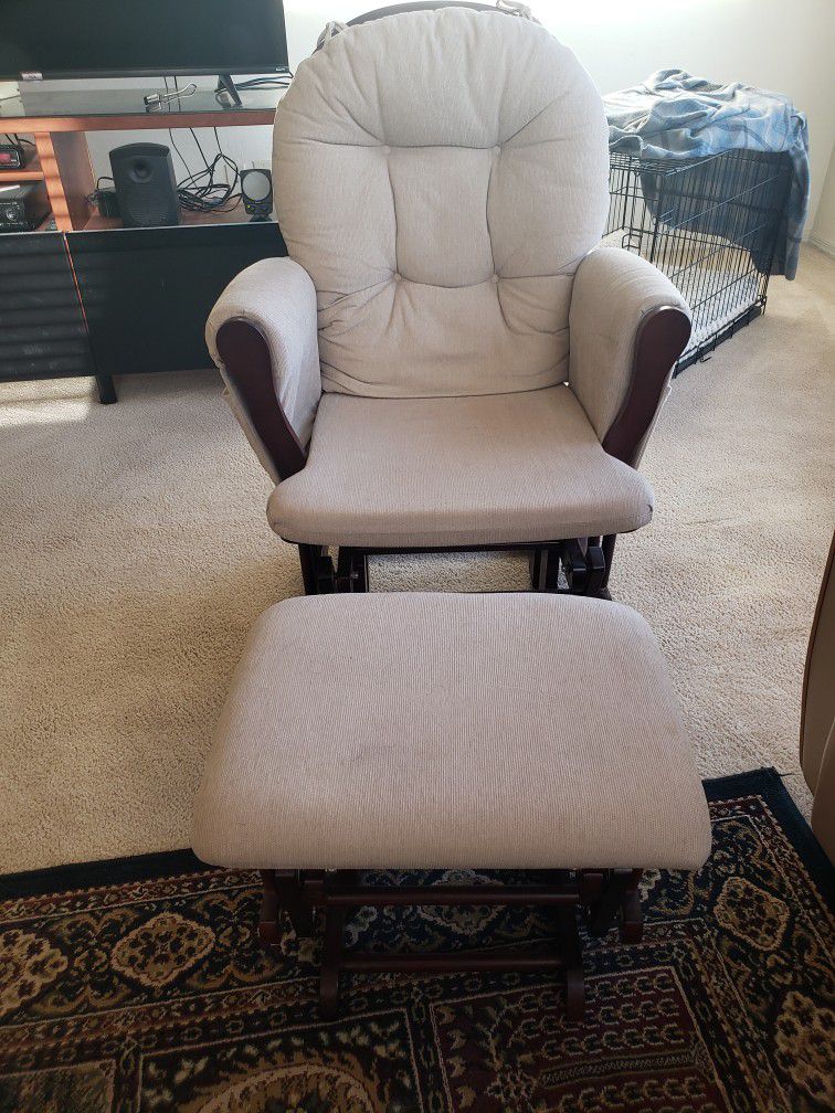 Upholstered Rocking Chair / Matching Ottoman
