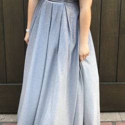 Silver Ombré Glitter Gown 