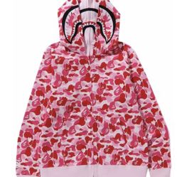 Pink Bape Double Hoodie