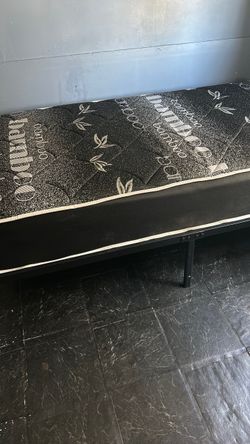 Twin Bamboo Mattress on Metal Frame