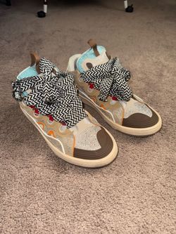 Lanvin Crystal Suede Curb Sneakers