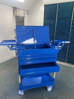 Blue Rolling Tool Cart with Drawers  Mac tools