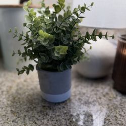 Faux Greenery Plant in Gray Pot – Modern Home Decor