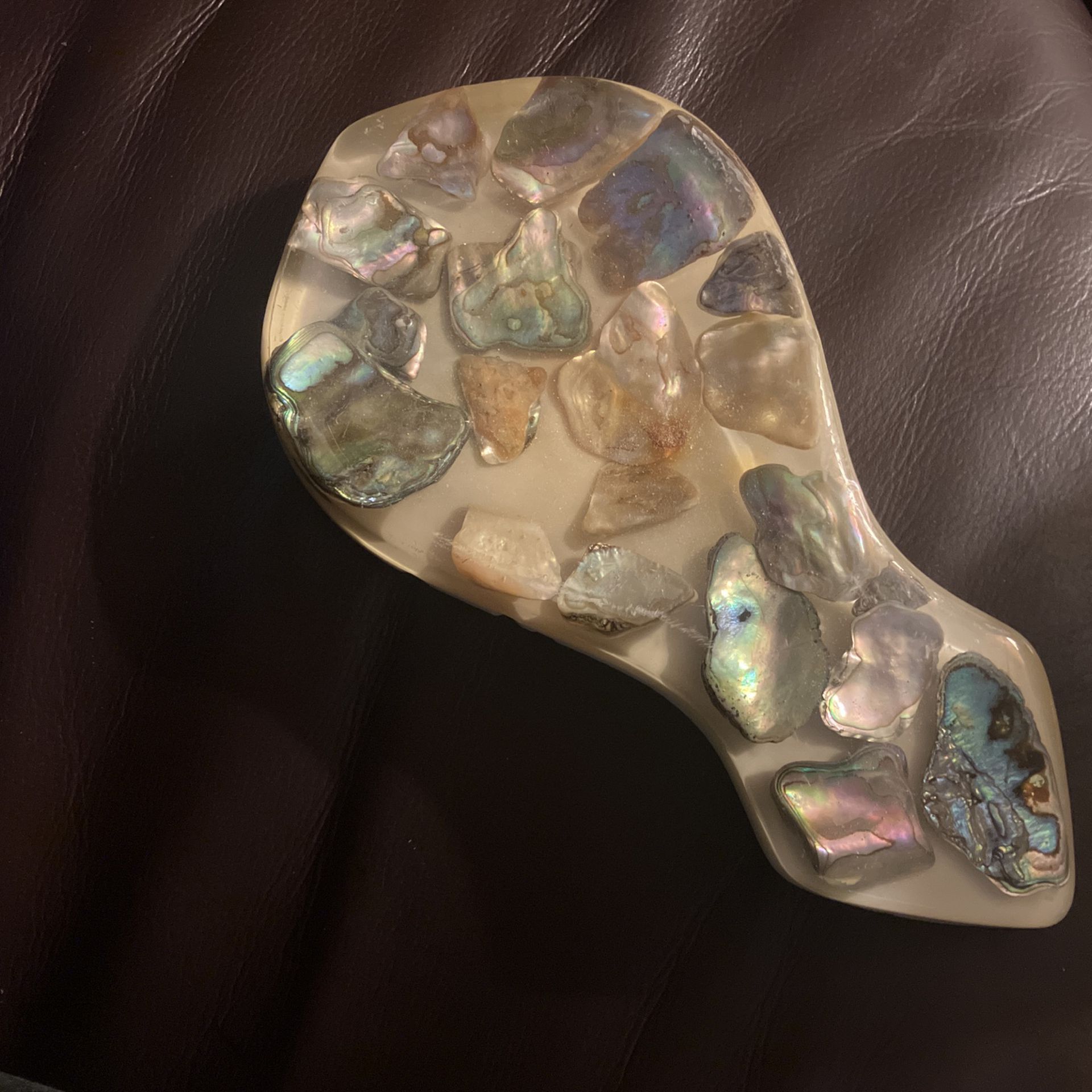  Abalone lucite acrylic spoon rest