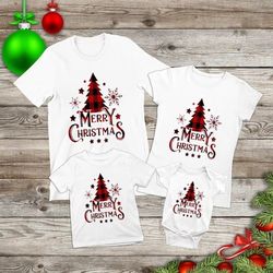 Family Christmas Matching Outfits Xmas Party Gifts Clothes Mother Father Daughter Son T-shirt + Baby Bodysuit Casual Family Look