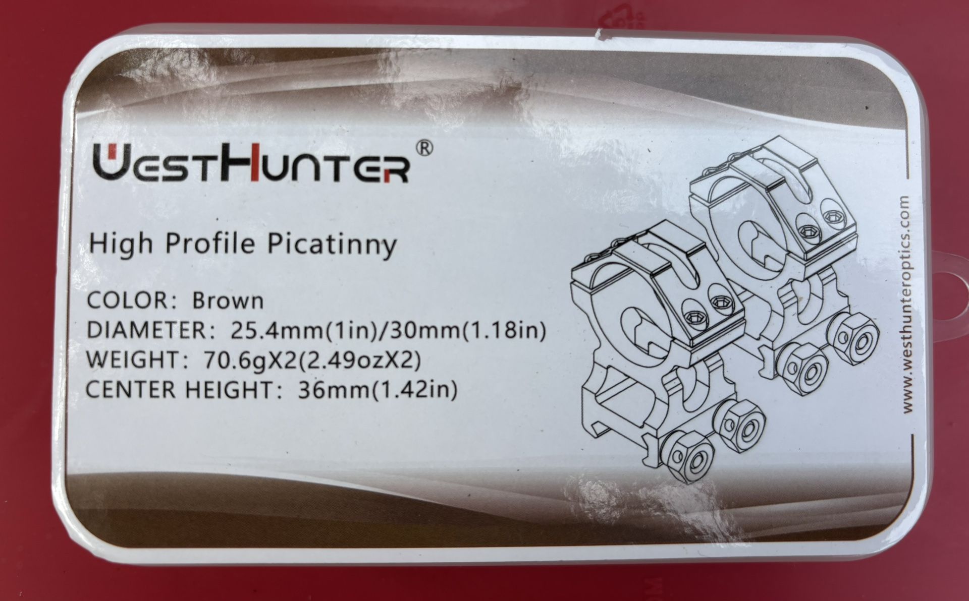 WestHunter High Profile Scope Rings 34/30/25.4mm Tube Optic Sights Mount Bracket