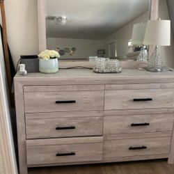 Like New White And Black Handles Dresser