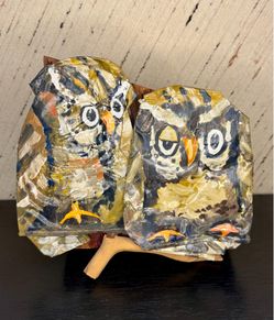 Two Old Owls Hand Made Decor