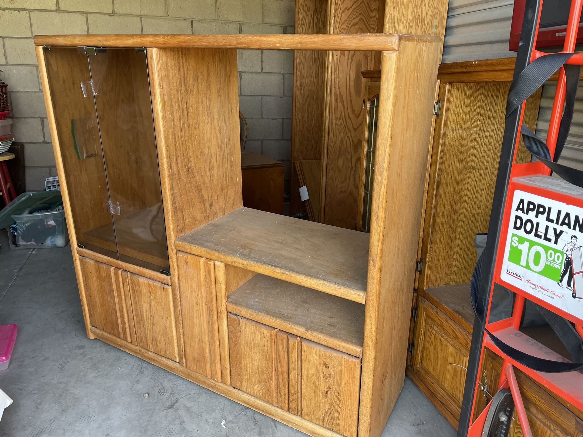 Wood Entertainment Center/Book Shelf 