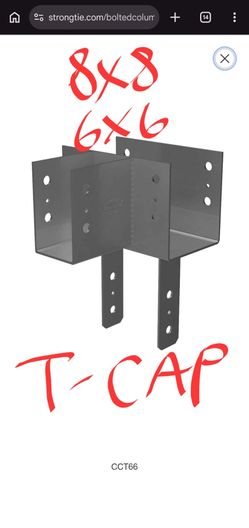 6x6 T shape heavy duty column caps