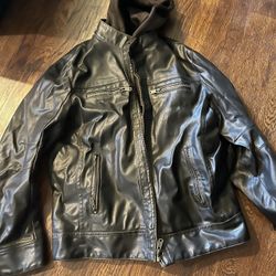 Mens Sonoma Leather Like Jacket Size Medium 