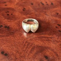 Sterling Silver Double Heart Ring (heavy)