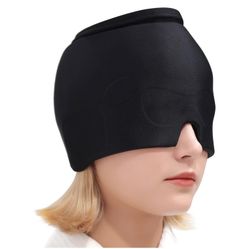 Headache Migraine Relief Hat - Hot & Cold Full Surrounding Migraine Relief Mask Ice Pack Cap, for Tension Sinus, Fever, Stress Relief, Puffy Eye
