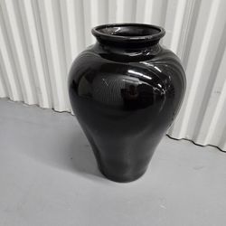 Large Black Ceramic Vase