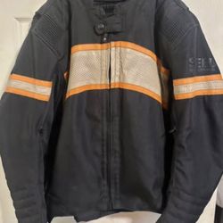 Speed and Strength Motorcycle Jacket, Black/Orange/Cream (L)