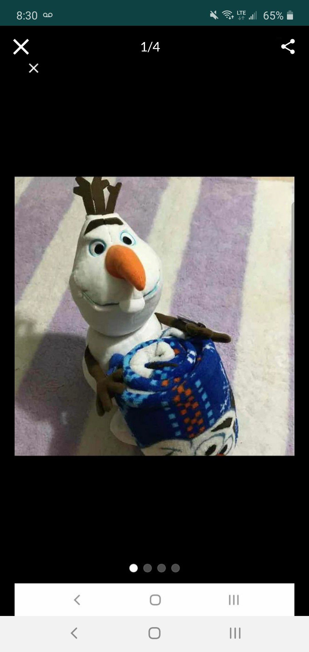 Olaf and blanket