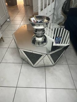 Mirrored Geometric Octagonal Coffee Table