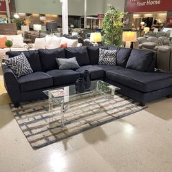 Brand New Indigo Sectional Couch With 3 Accent Pillows