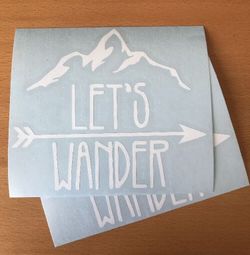 Let’s Wander Hiking Camping Outdoors Vinyl Decal