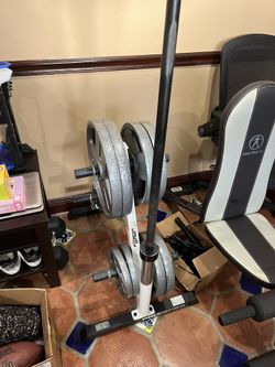 Weider 300 lb. Weight Set & Fitness Gear Pro Series Olympic Weight Rack