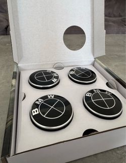 BMW Floating Centre Caps 56mm Set Of 4 Self Levelling Black Brand New With Box