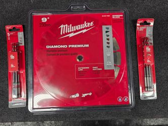 Milwaukee concrete blade and drill bits