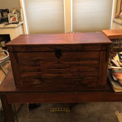 Vintage Wooden Chest 12 Inches Deep 12 Inches High 27 Inches Long