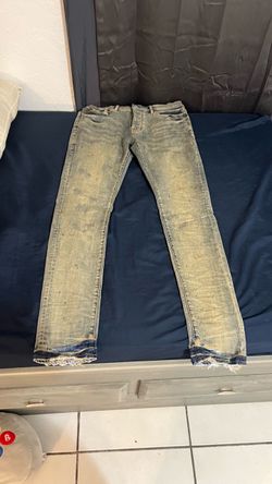 Slim Fit Distressed Purple Jeans