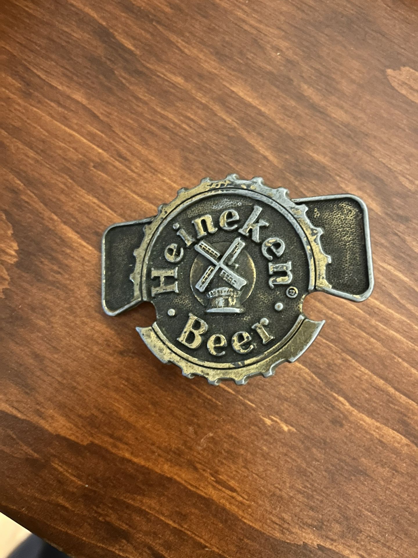 Vintage Heineken Beer Belt Buckle With Built-in Bottle Opener